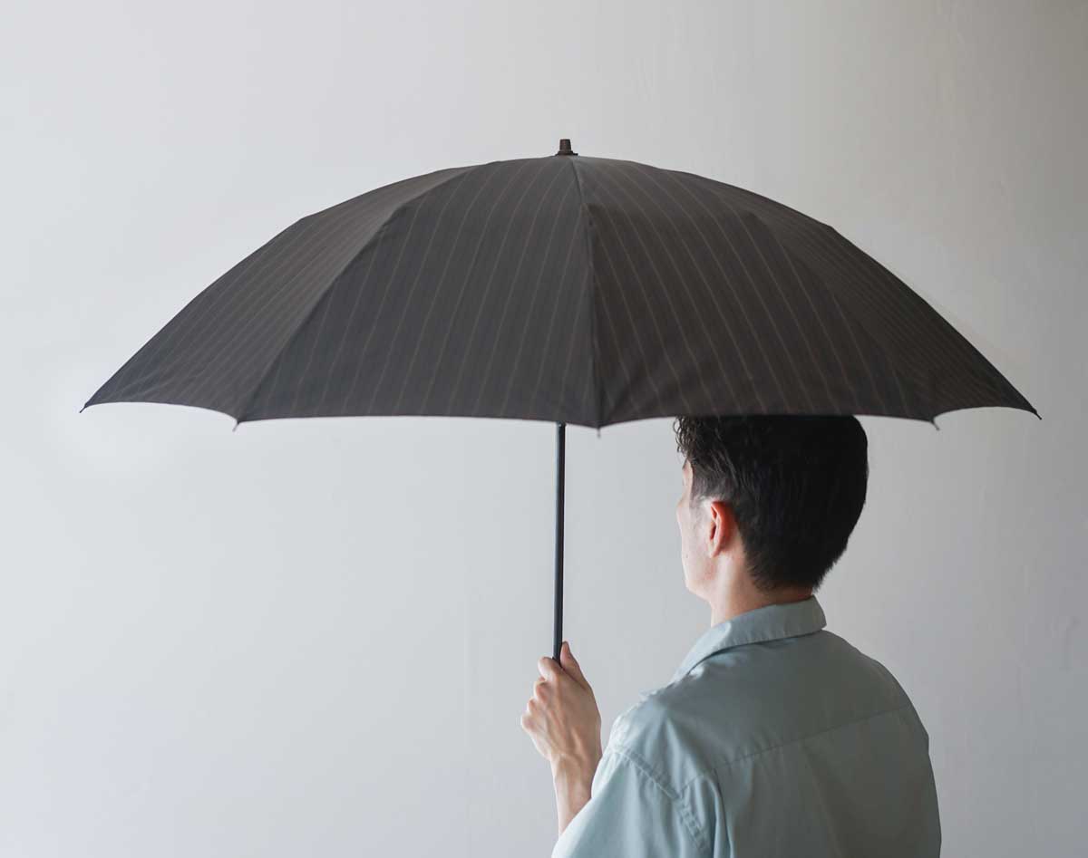 Twin stripe folding umbrella 60cm 10 ribs
