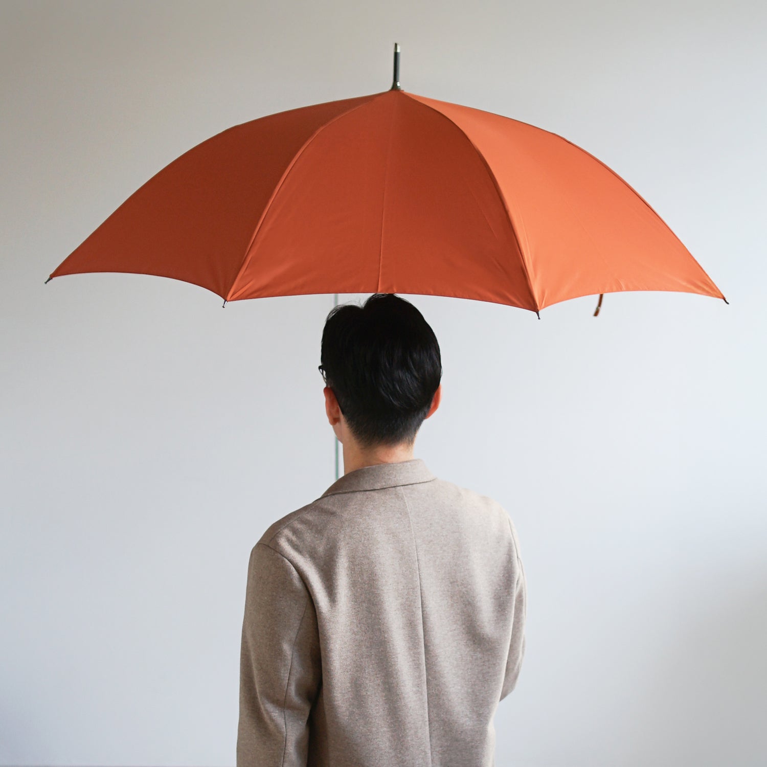 長傘 メンズ 雨傘 超撥水 ワンタッチ 小宮商店 ミラトーレ オレンジブラウン