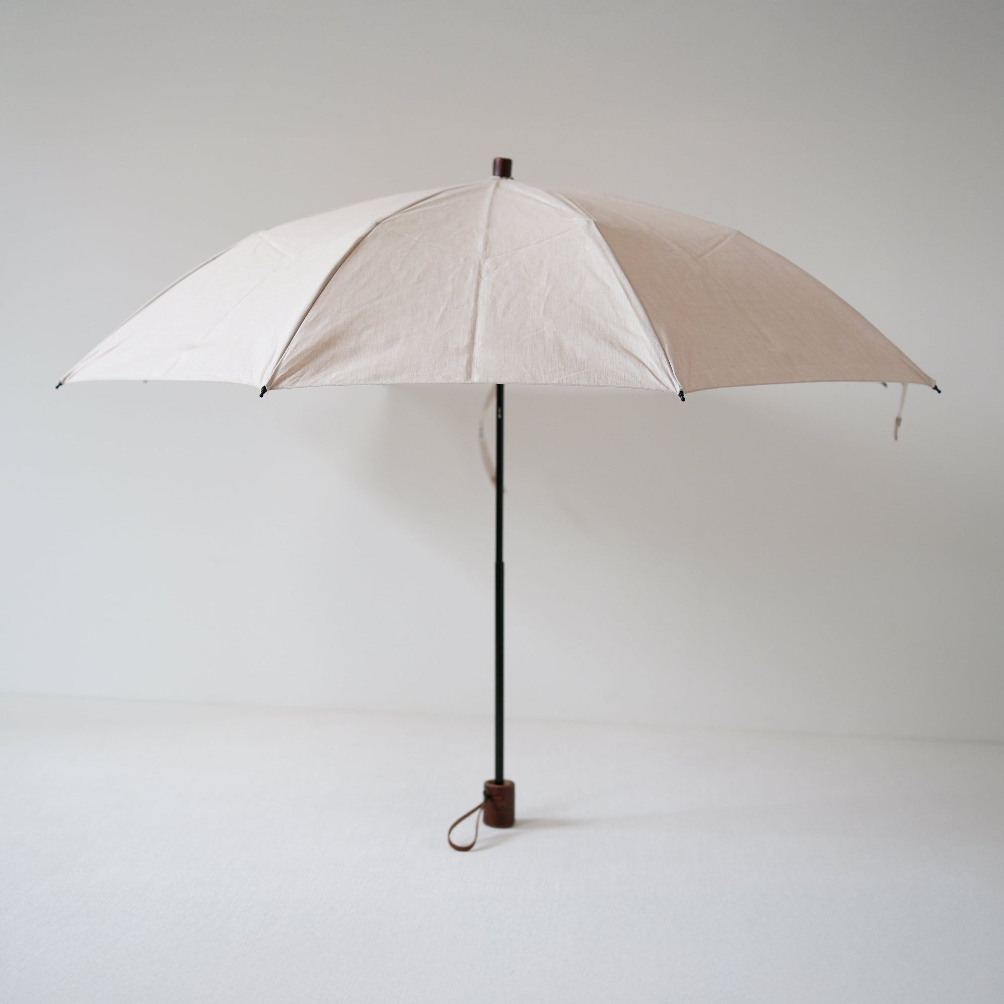 折りたたみ傘 レディース 天然繊維の日傘 2段折り 小宮商店 Breeze Linen アイボリー