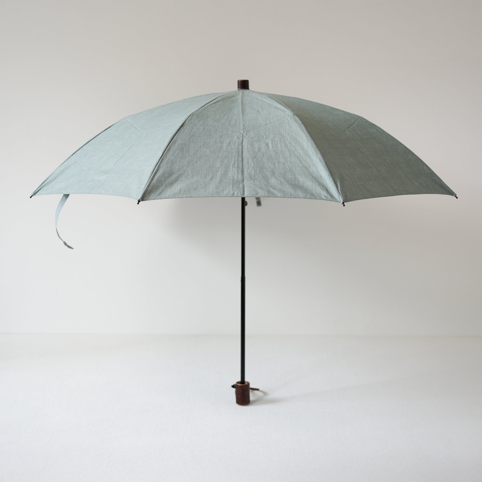 折りたたみ傘 レディース 天然繊維の日傘 2段折り 小宮商店 Breeze Linen グリーングレー