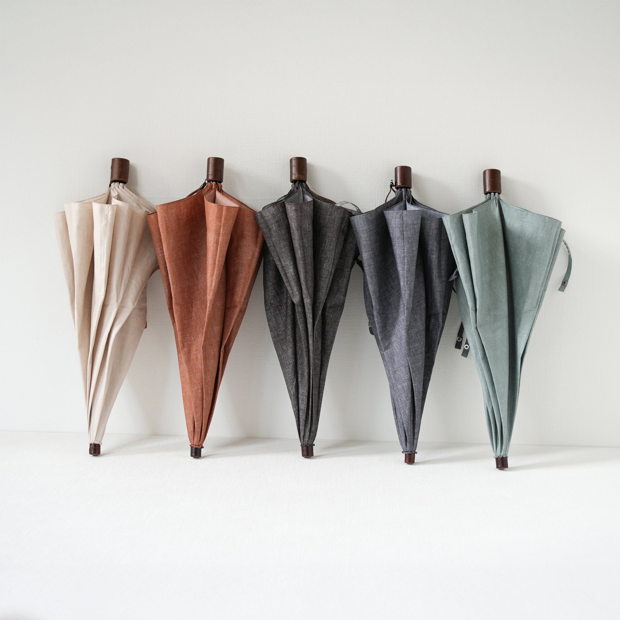 折りたたみ傘 レディース 天然繊維の日傘 傘をたたまなくても持ち歩けます