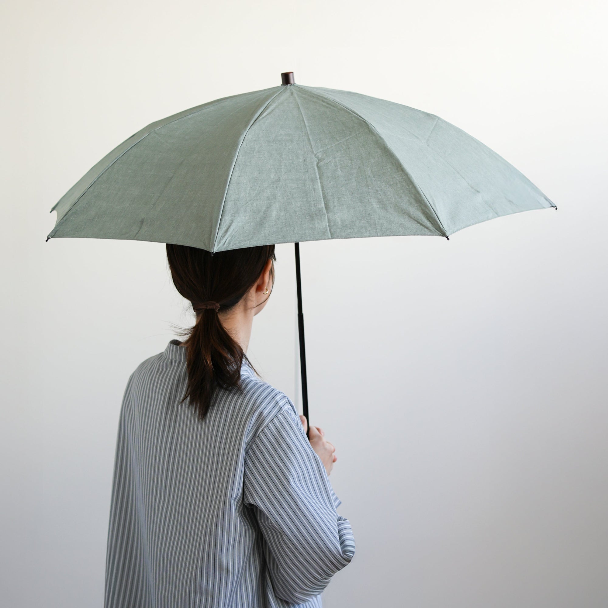 折りたたみ傘 レディース 天然繊維の日傘 遮熱加工・撥水加工を施した、涼しいリネンの日傘