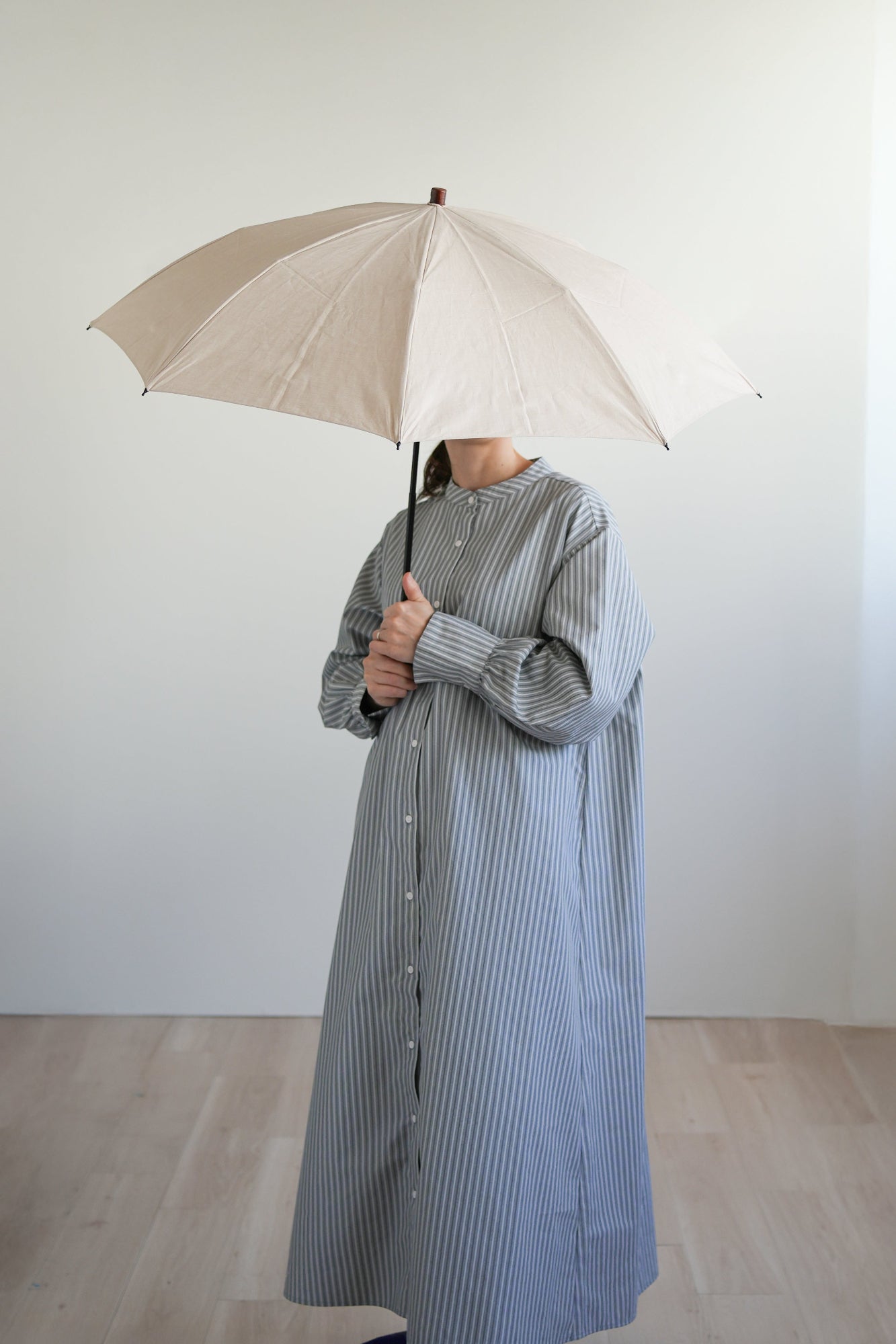 折りたたみ傘 レディース 天然繊維の日傘 UVカット率99%以上、遮熱率40%以上のリネン