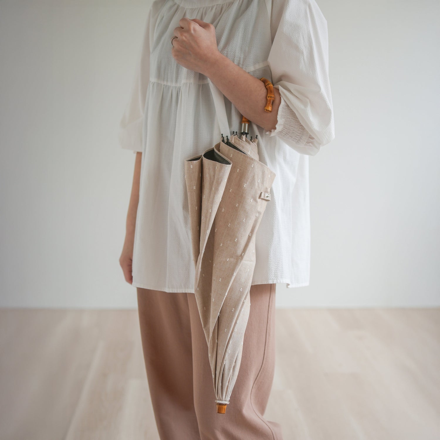 折りたたみ傘 レディース 晴雨兼用傘 遮熱率50%以上×天然素材の一級遮光傘