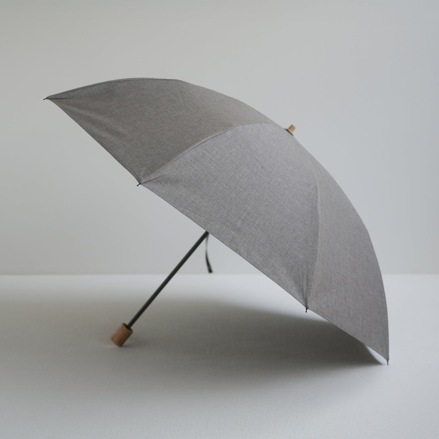 折りたたみ傘 メンズ 晴雨兼用傘 遮光・遮熱 2段折り 小宮商店 Chambray Shade グレーブラウン