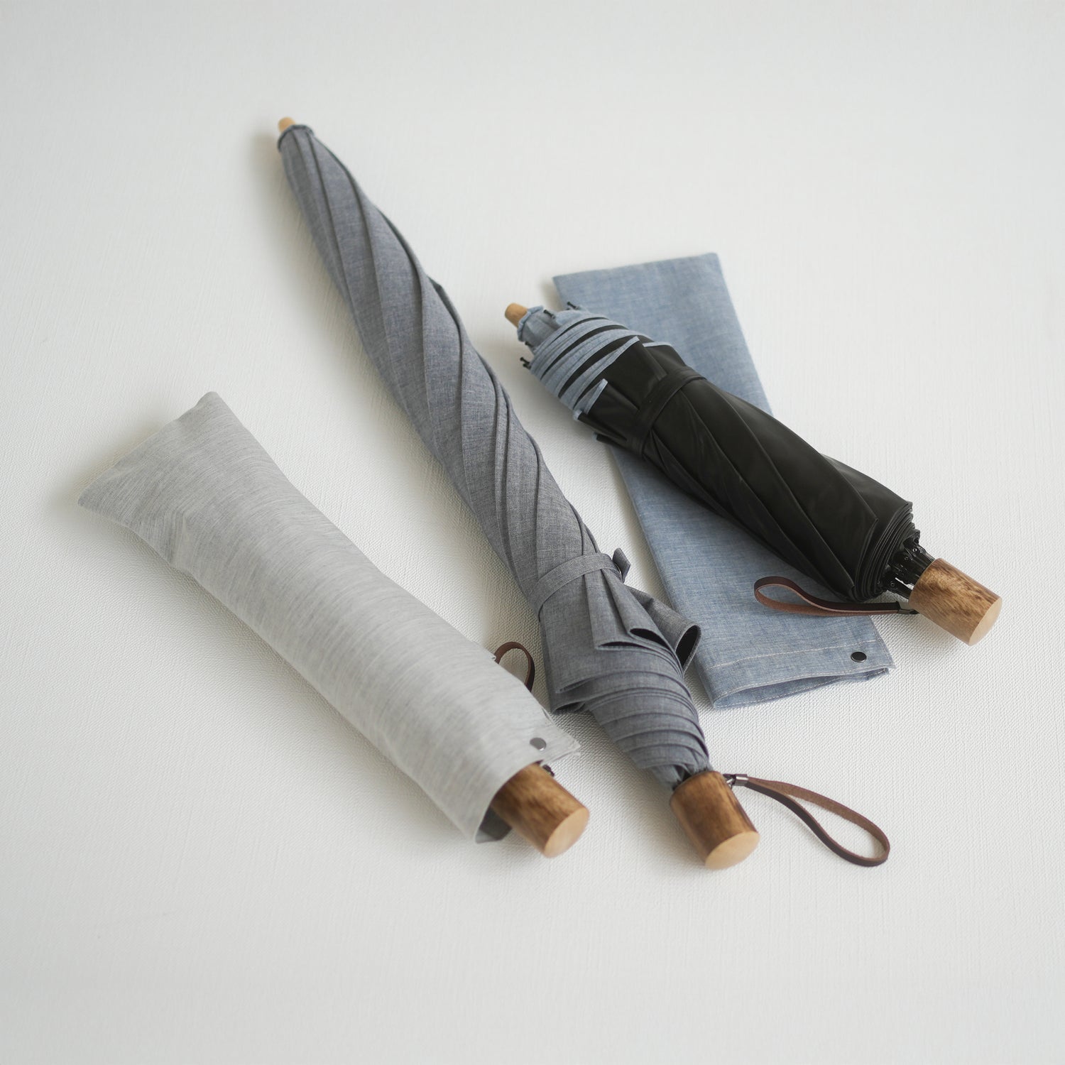 折りたたみ傘 メンズ 晴雨兼用傘 シャンブレーシャツのようなおしゃれさと、猛暑でも涼しい機能性