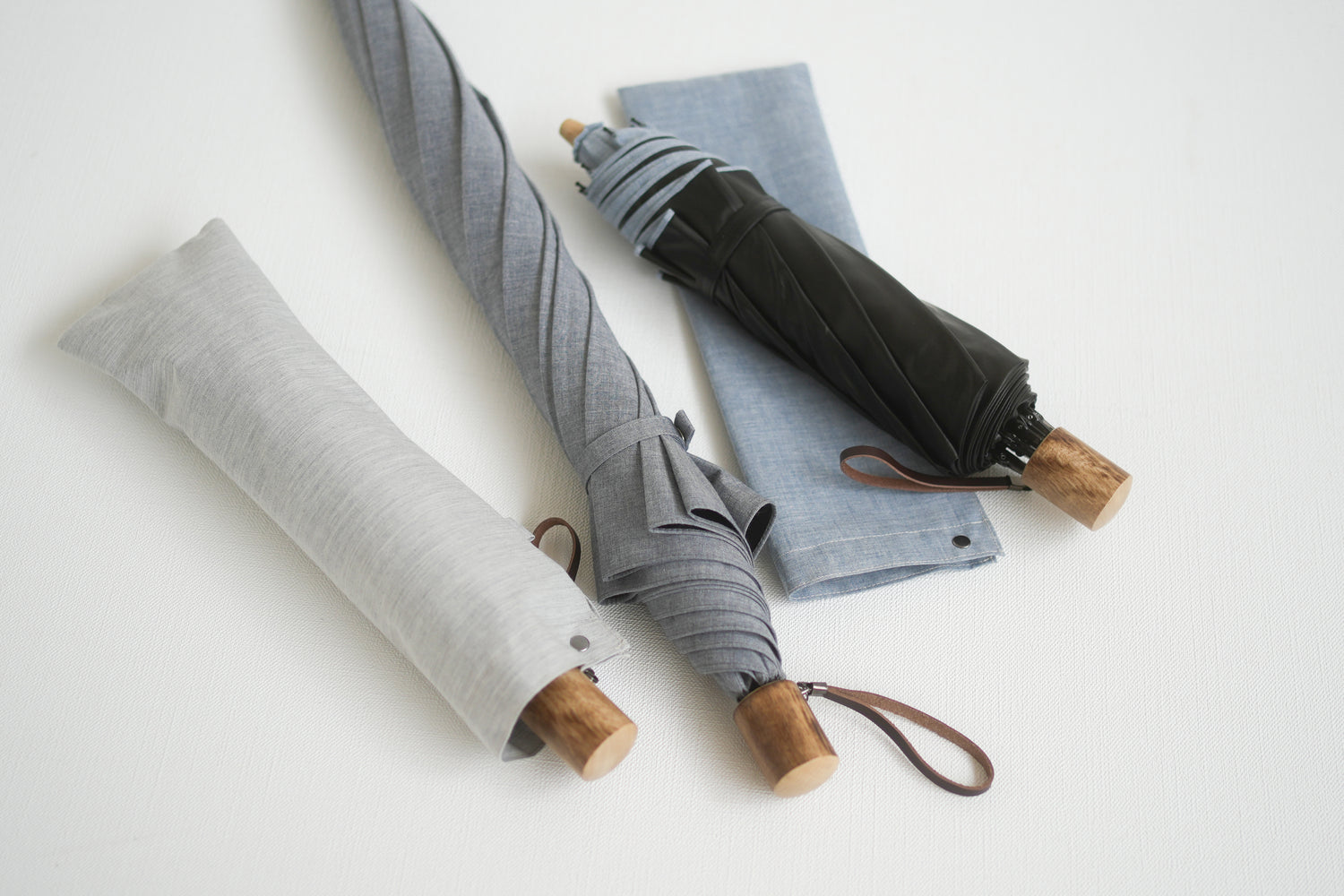 折りたたみ傘 メンズ 晴雨兼用傘 シャンブレーシャツのようなおしゃれさと、猛暑でも涼しい機能性