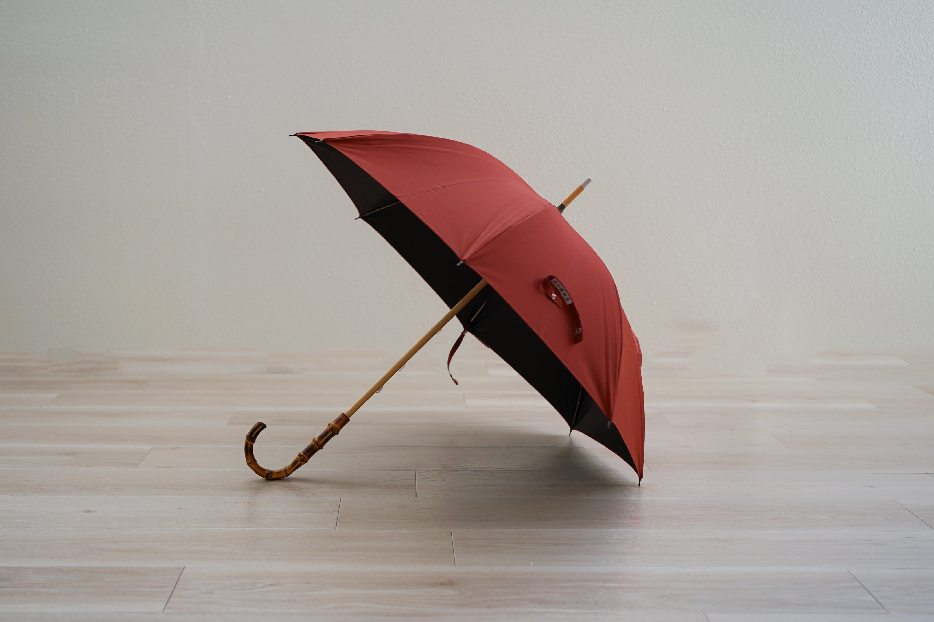 長傘 レディース 日傘・晴雨兼用傘 遮光・遮熱 木製シャフト 小宮商店 Cotton Shade テラコッタ