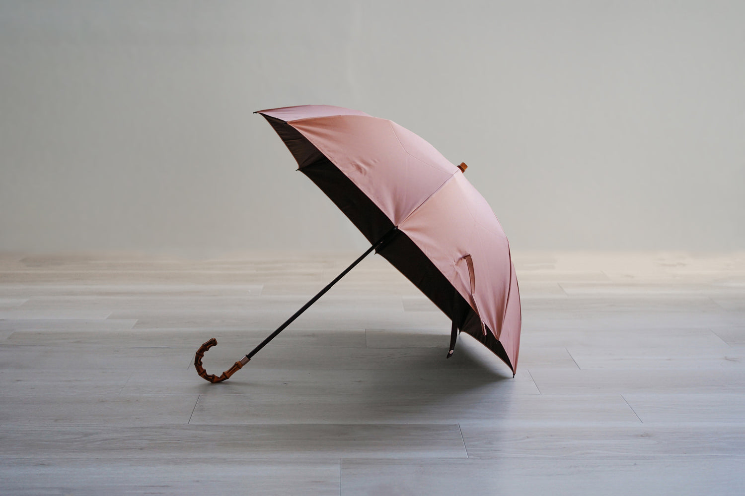 折りたたみ傘 レディース 日傘・晴雨兼用傘 遮光・遮熱 2段折り 2way 小宮商店 Cotton Shade ピンクグレー