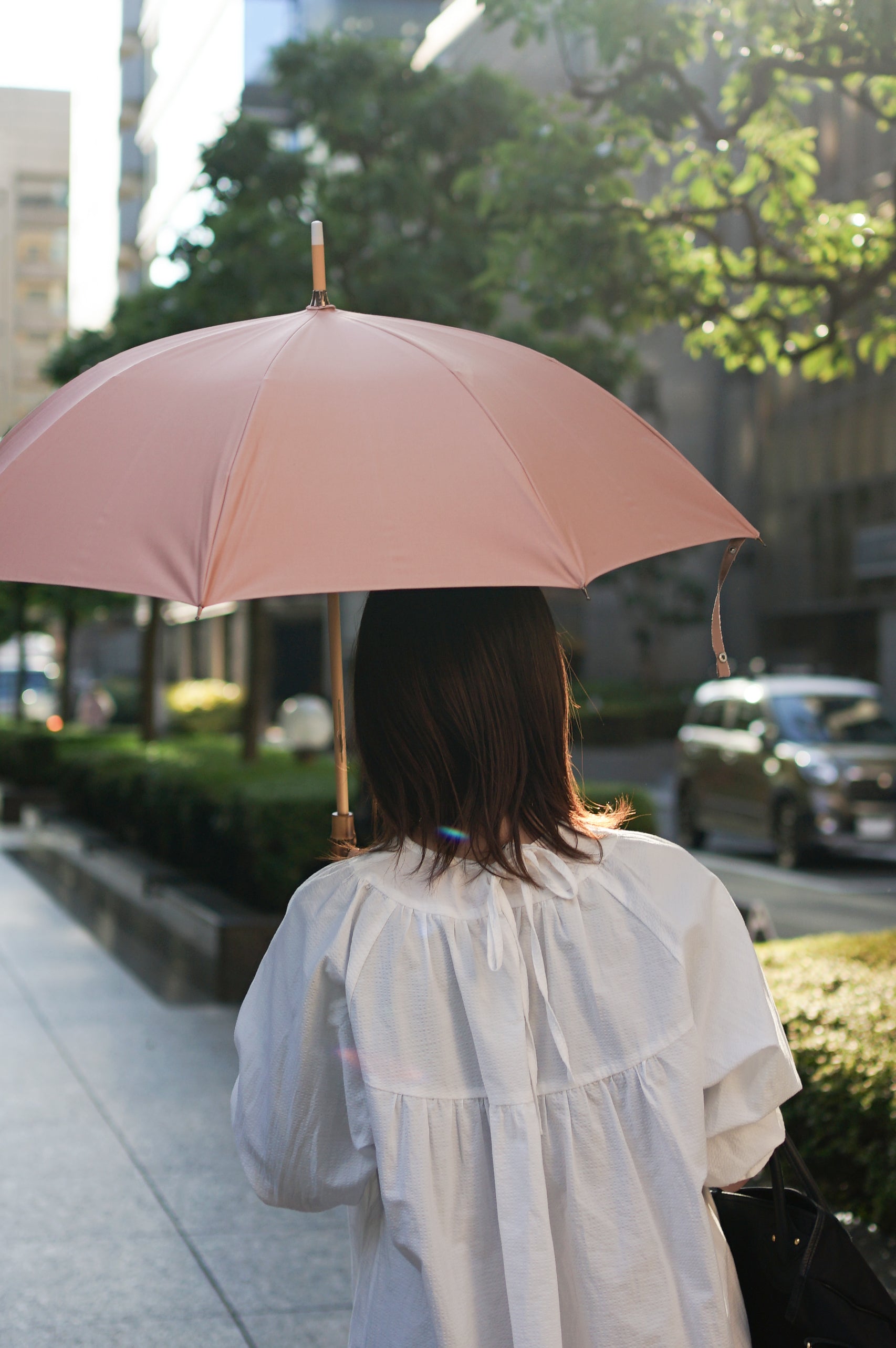 長傘 レディース 日傘・晴雨兼用傘 お洋服に合わせやすい、コンパクトな長傘