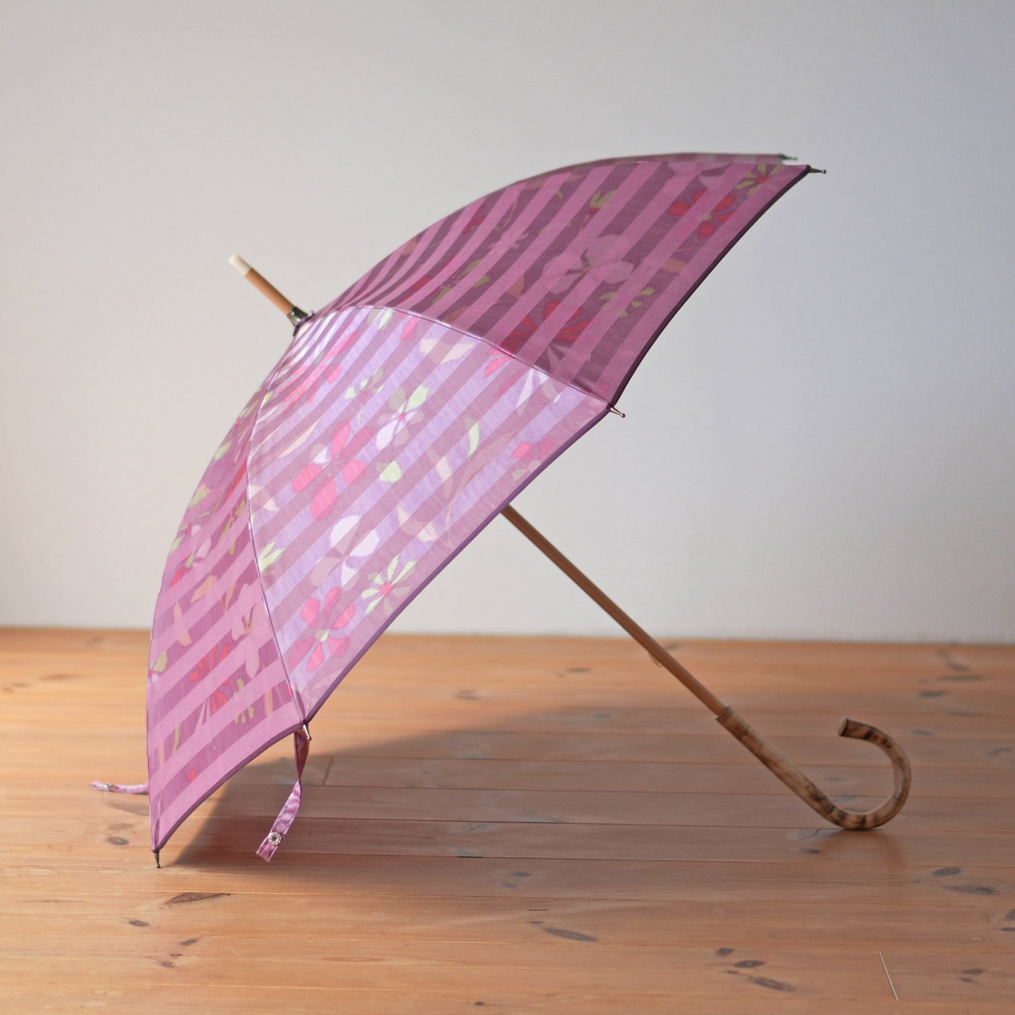 ボーダー フラワー 長傘 50cm 8本骨