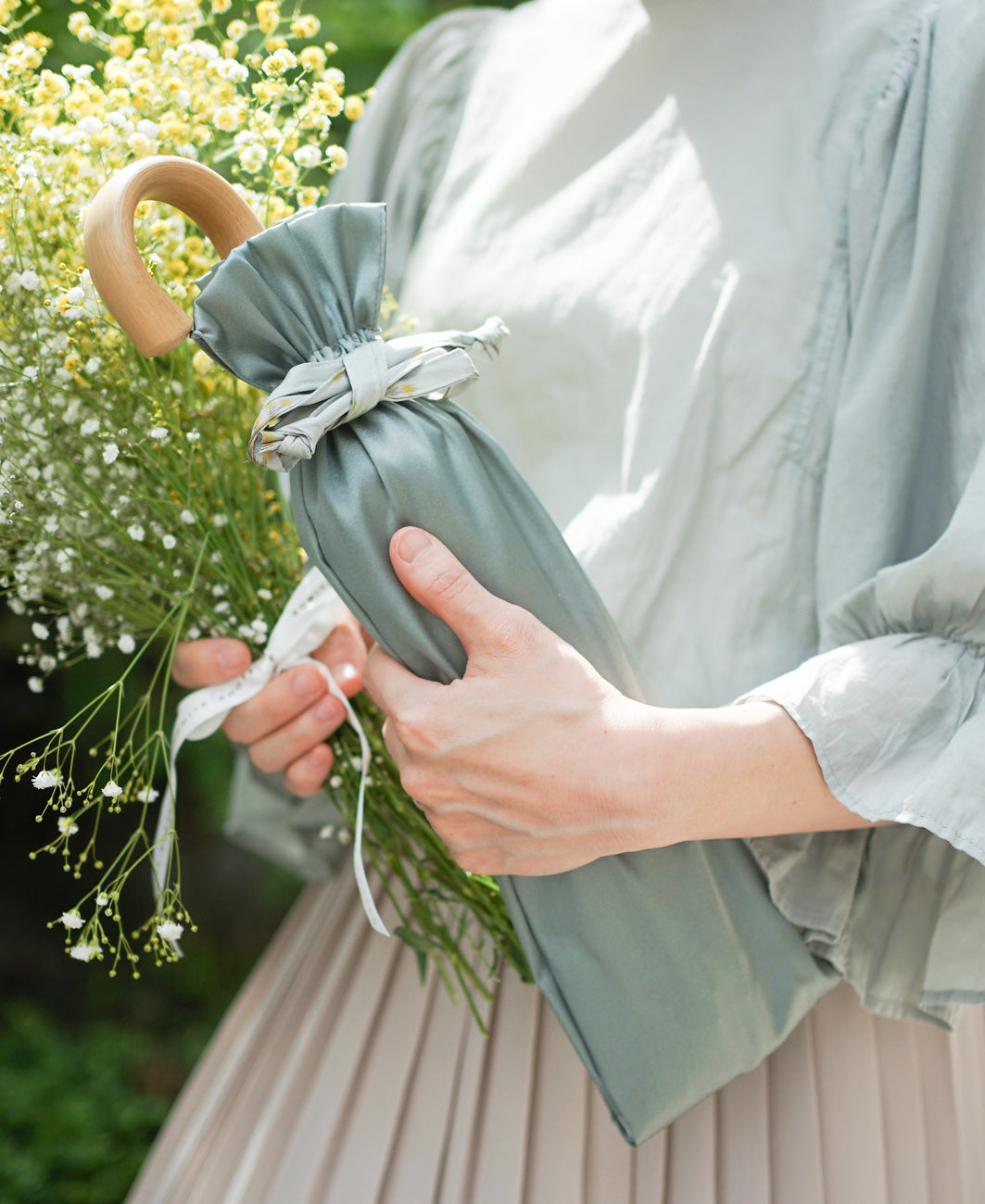 折りたたみ傘 レディース 雨傘 長傘用と折りたたみ傘用で2通り使える傘袋