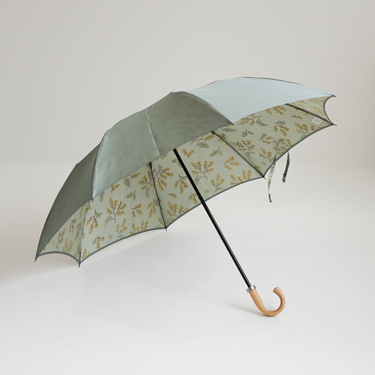 折りたたみ傘 レディース 雨傘 UV 甲州織 2段折り 小宮商店 Bouquet スモーキーグリーン