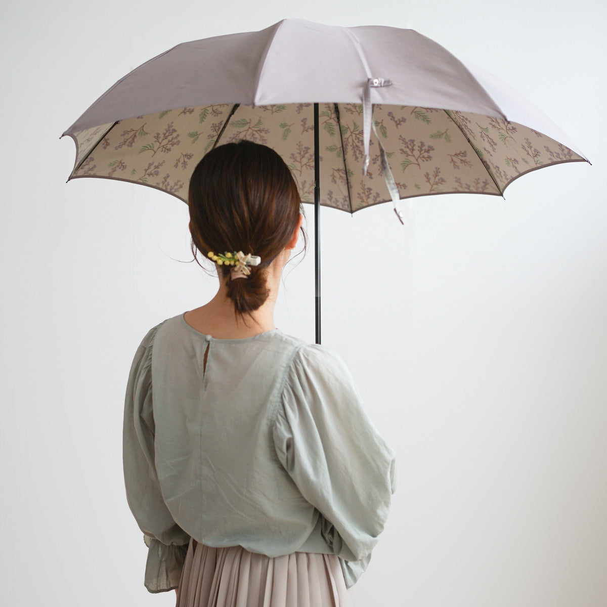 折りたたみ傘 レディース 雨傘 甲州織の伝統技法「ほぐし織」