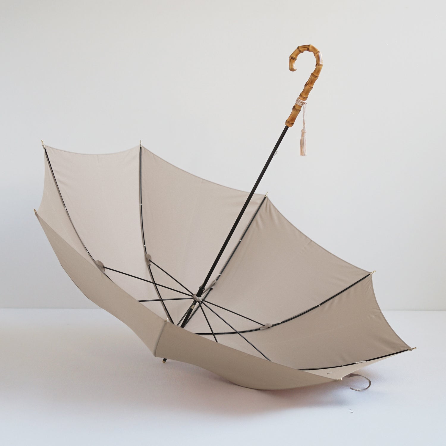 長傘 レディース 雨傘 超撥水 小宮商店 ミラトーレ グレージュ