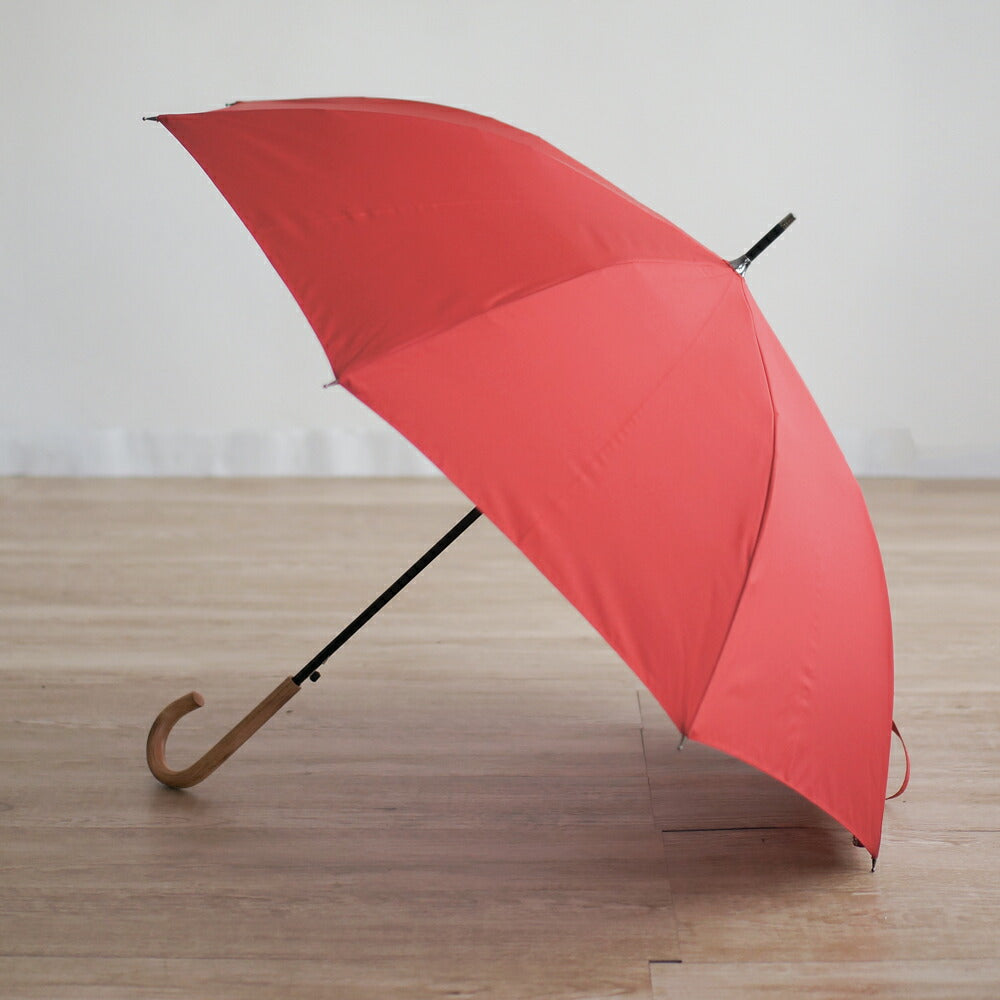 長傘 レディース 雨傘 超撥水 ワンタッチ 小宮商店 ミラトーレ レッド