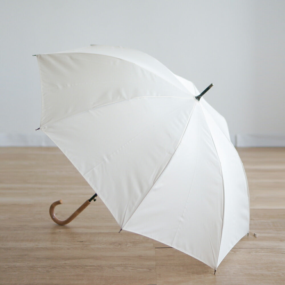 長傘 レディース 雨傘 超撥水 ワンタッチ 小宮商店 ミラトーレ アイボリー