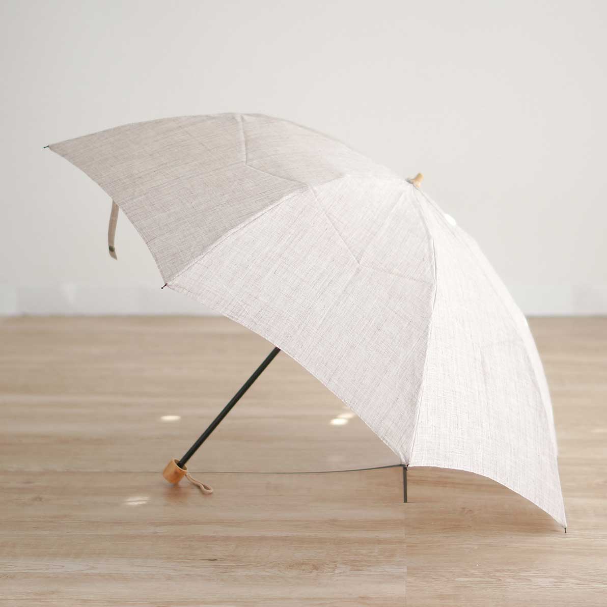 折りたたみ傘 メンズ 日傘 天然繊維の日傘 2段折り 小宮商店 Natural Linen シュガーブロンド