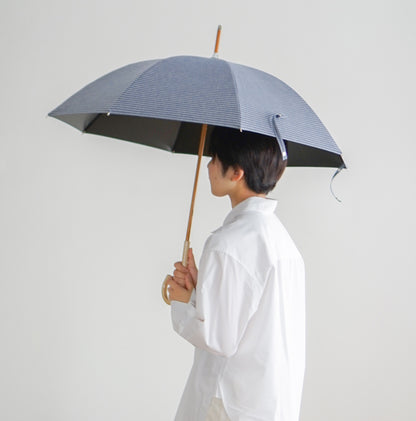 長傘 レディース 晴雨兼用 遮光・遮熱 ユニセックスで使える、ボーダーのデザインとカラー