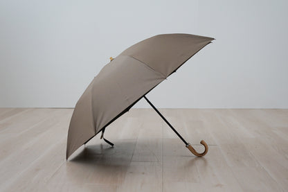 折りたたみ傘 メンズ 日傘・晴雨兼用傘 遮光・遮熱 2段折り 2way 小宮商店 Cotton Lawn Shade オリーブブラウン
