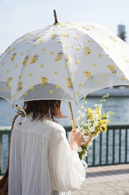 Guegain lace double layered long umbrella 50cm 10 ribs