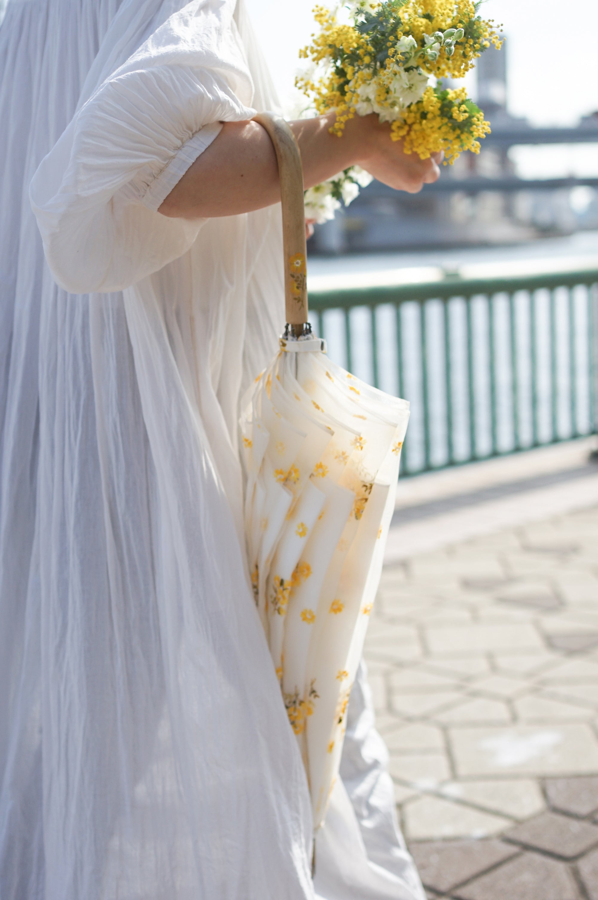 Guegain lace double layered long umbrella 50cm 10 ribs