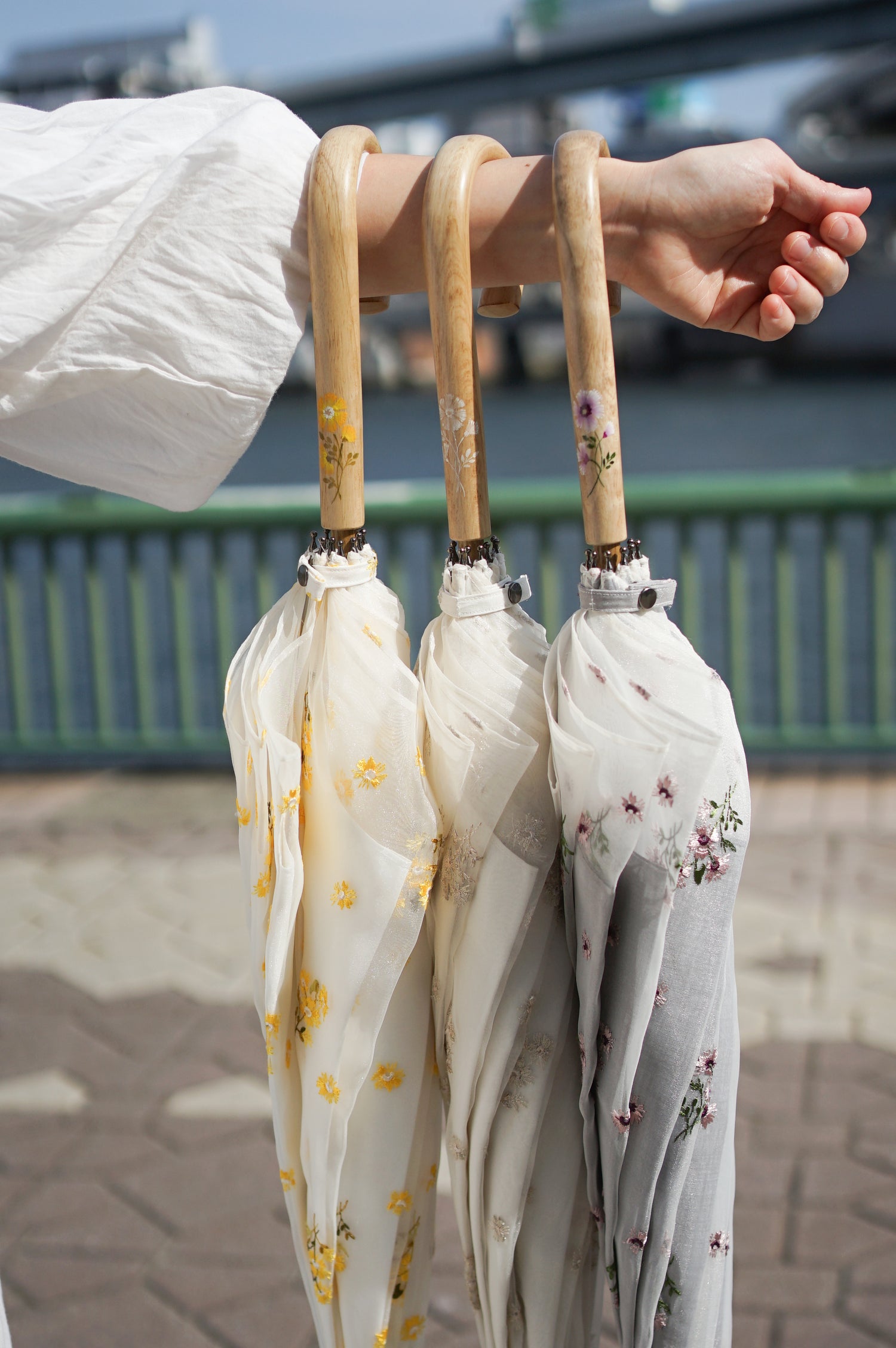 Guegain lace double layered long umbrella 50cm 10 ribs