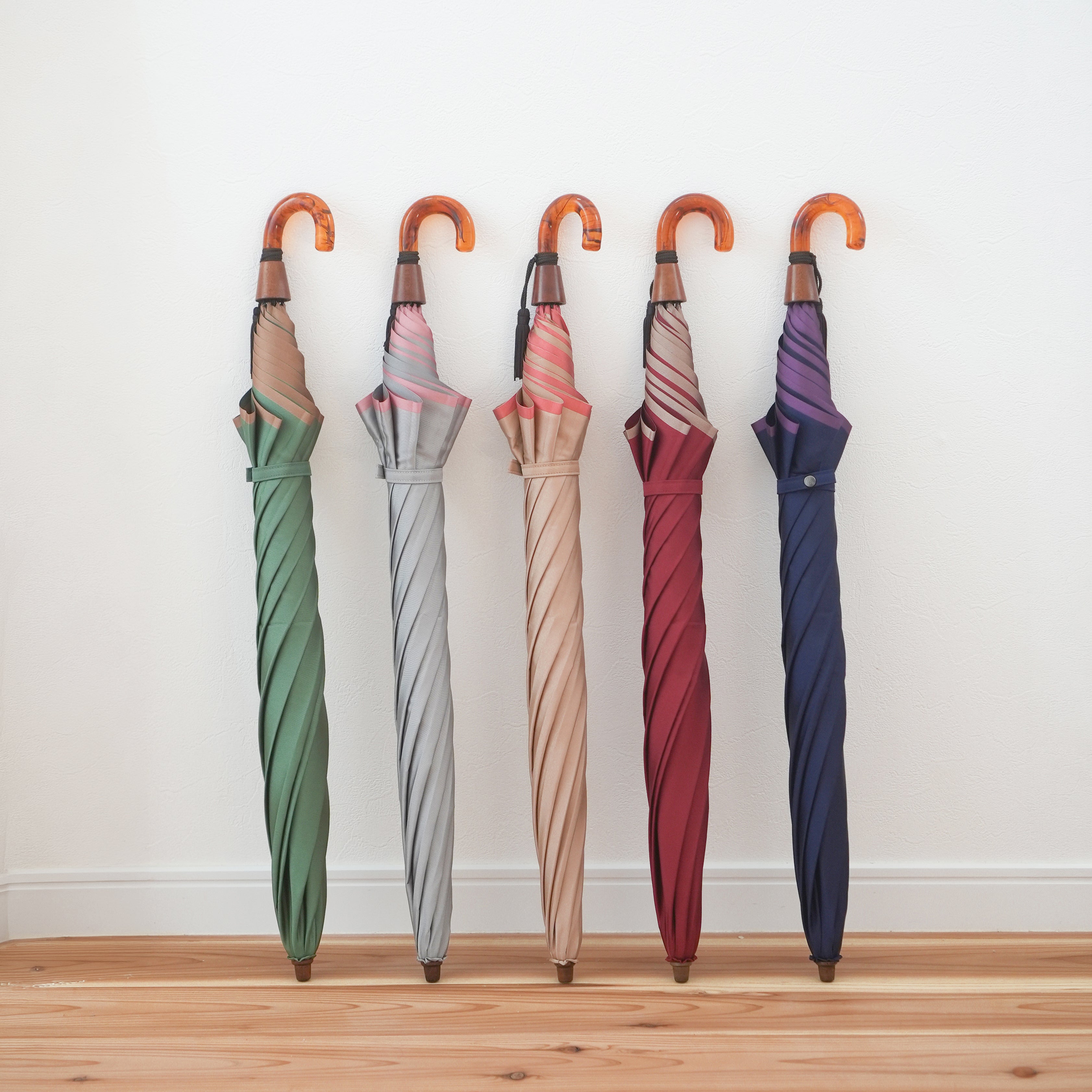 甲州織のレディースロングセラー雨傘・雨晴兼用傘(折りたたみ傘) – 傘