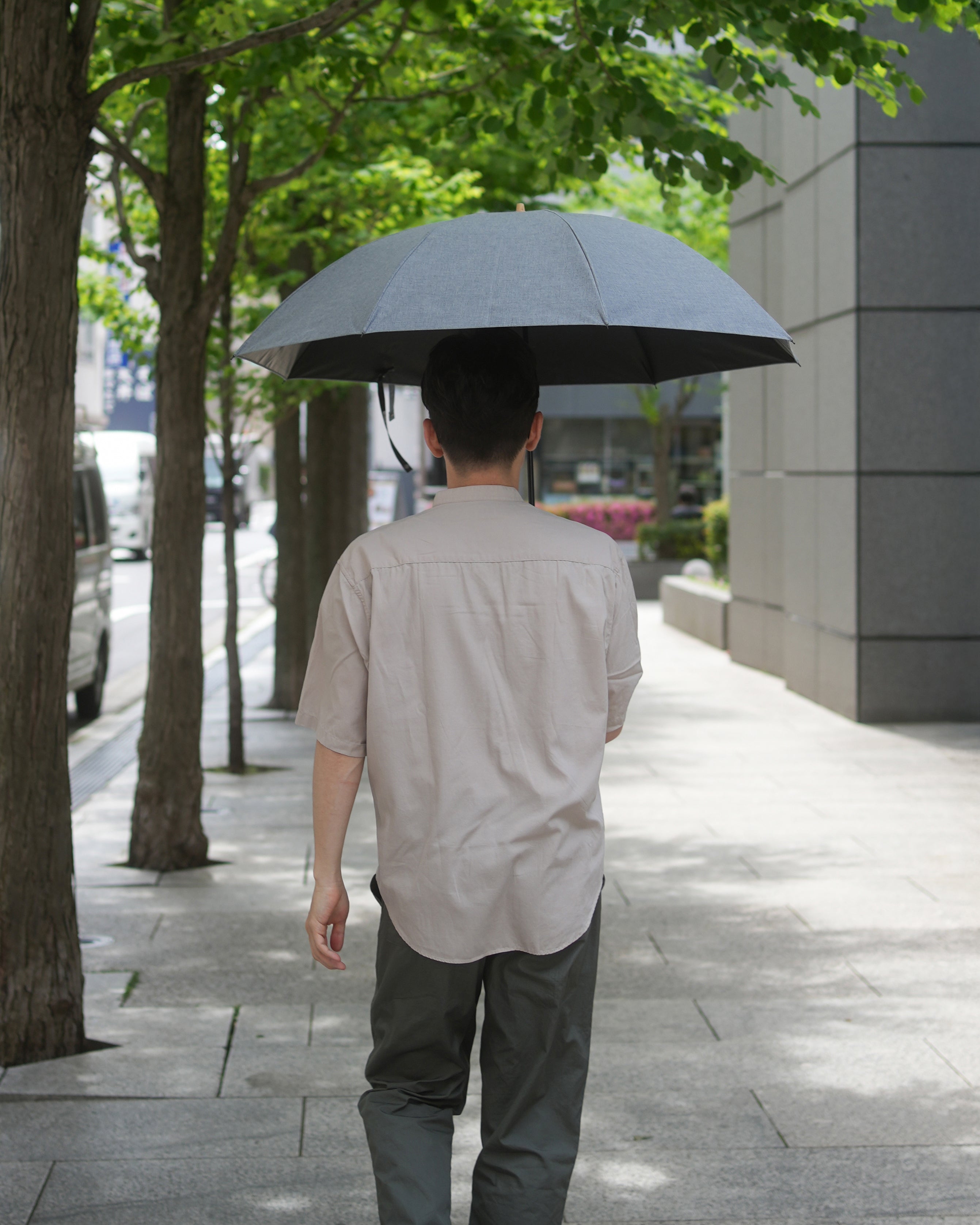シャンブレーシェード 折りたたみ傘 55cm 8本骨