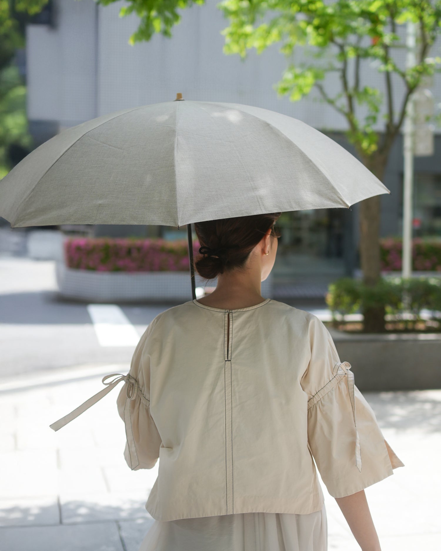シャンブレーシェード 折りたたみ傘 55cm 8本骨