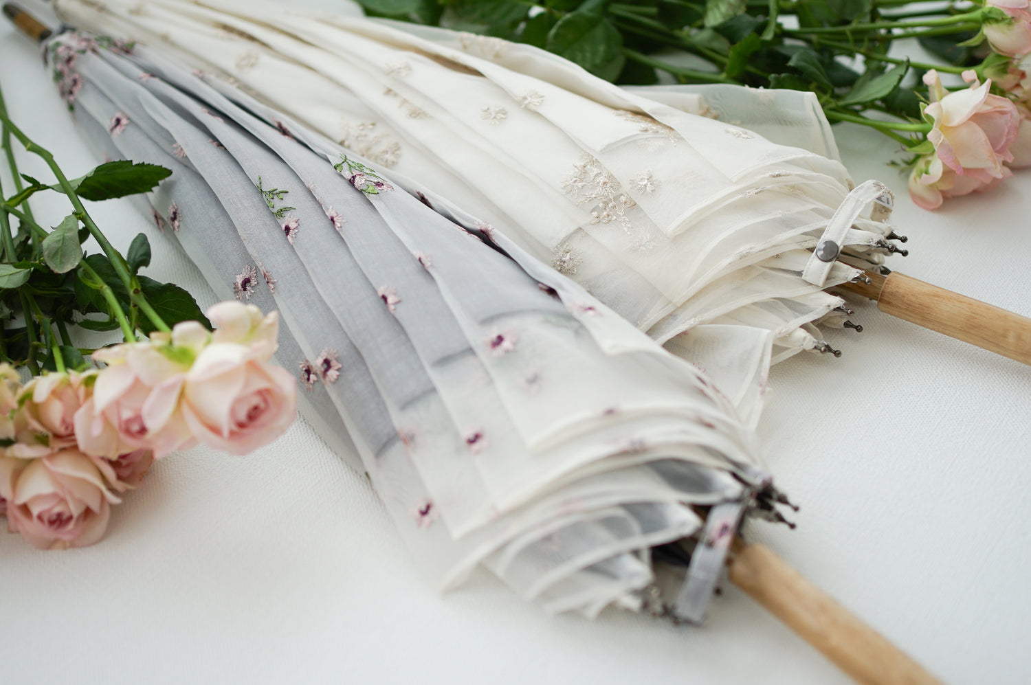 Guegain lace double layered long umbrella 50cm 10 ribs