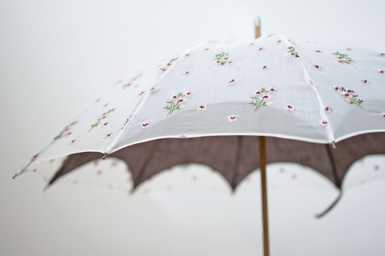 Guegain lace double layered long umbrella 50cm 10 ribs