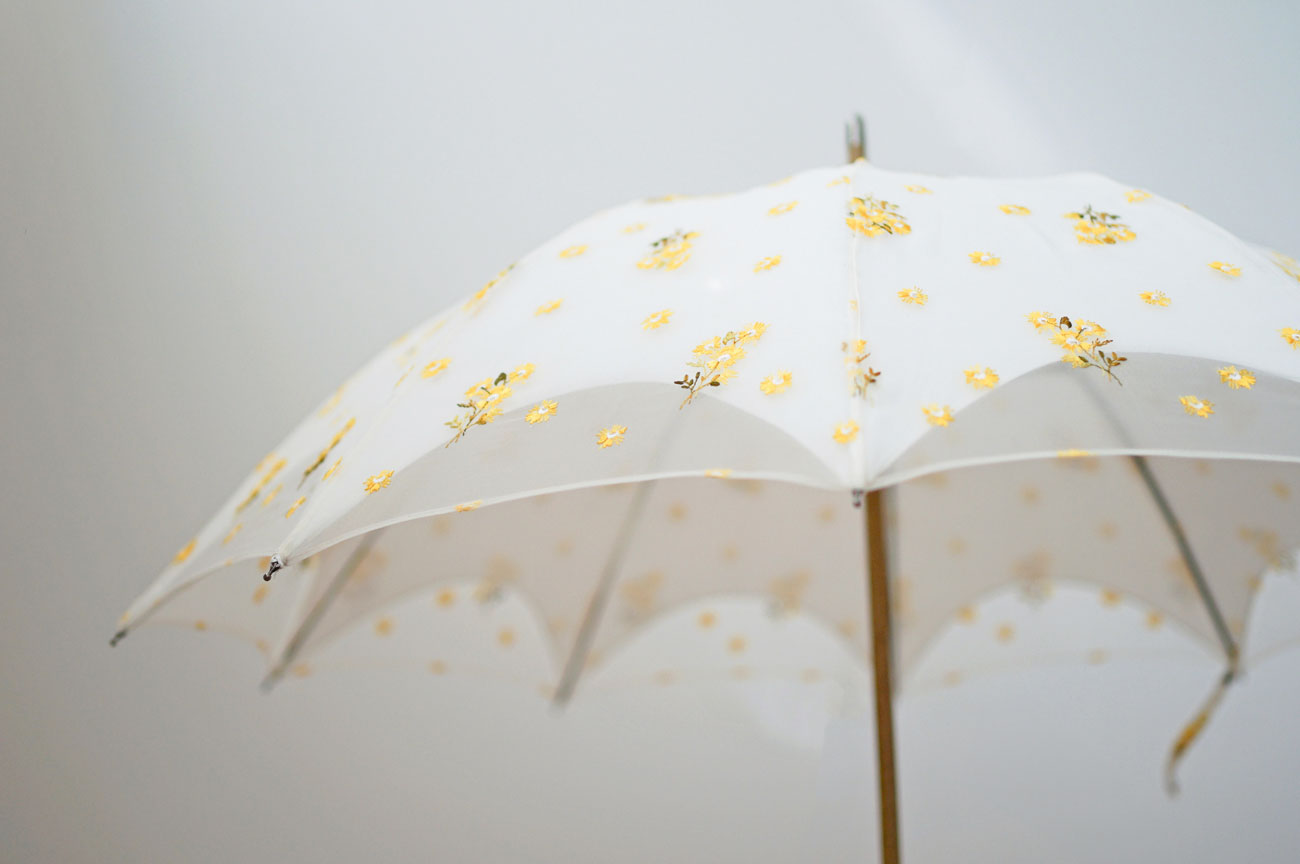Guegain lace double layered long umbrella 50cm 10 ribs