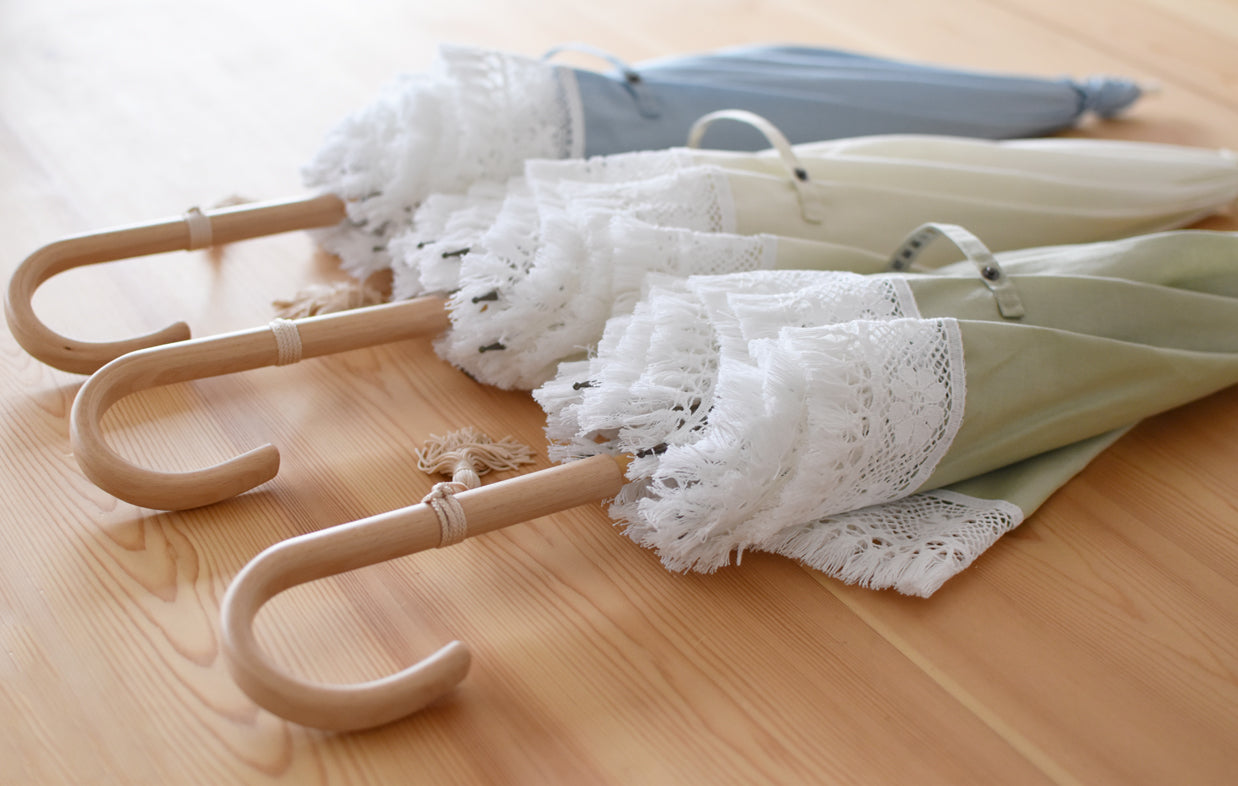 [Best Price] Clooney Lace (Fringe) Long Umbrella 50cm 8 Ribs