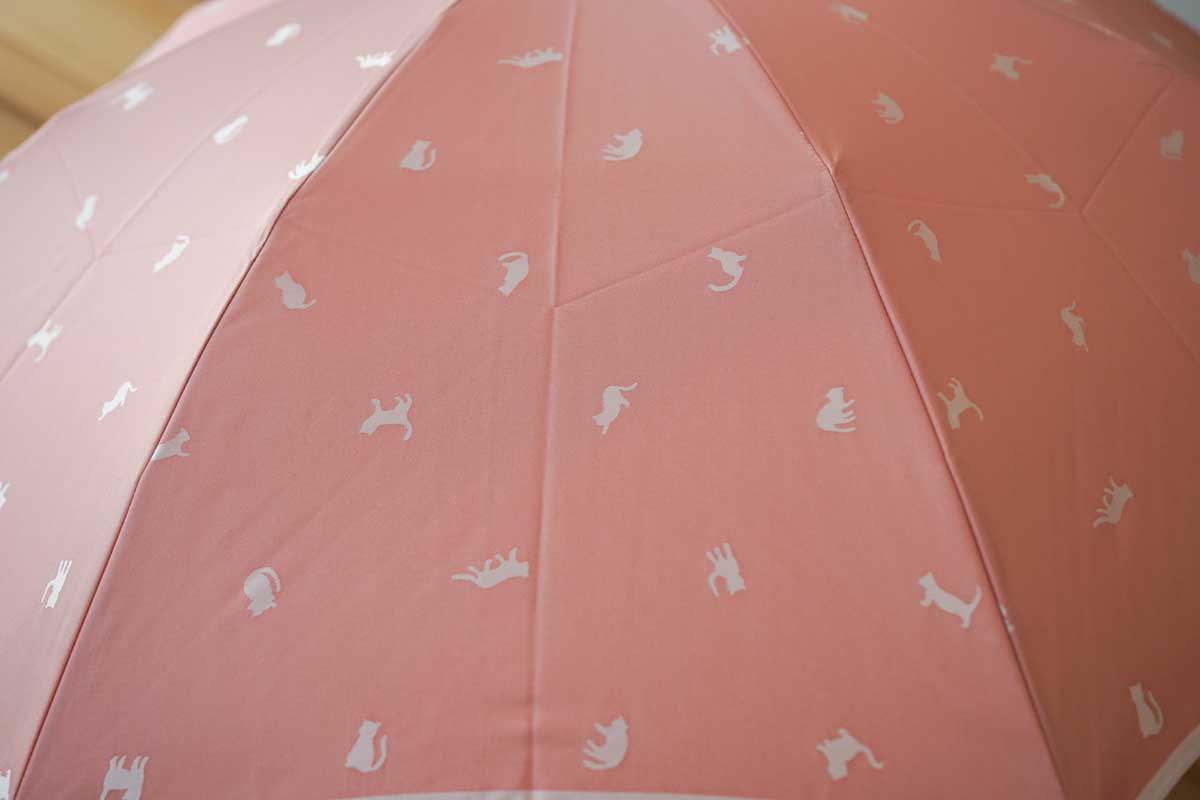 折りたたみ傘 レディース 雨傘 シルエットで表現する、ねこの愛らしい仕草