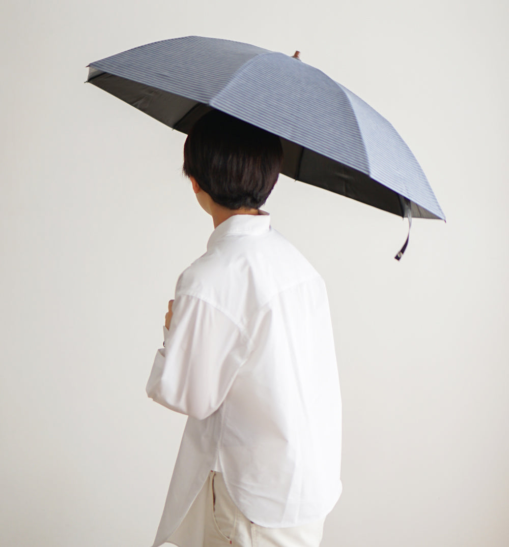 折りたたみ傘 レディース 晴雨兼用 ユニセックスで使える、ボーダーのデザインとカラー