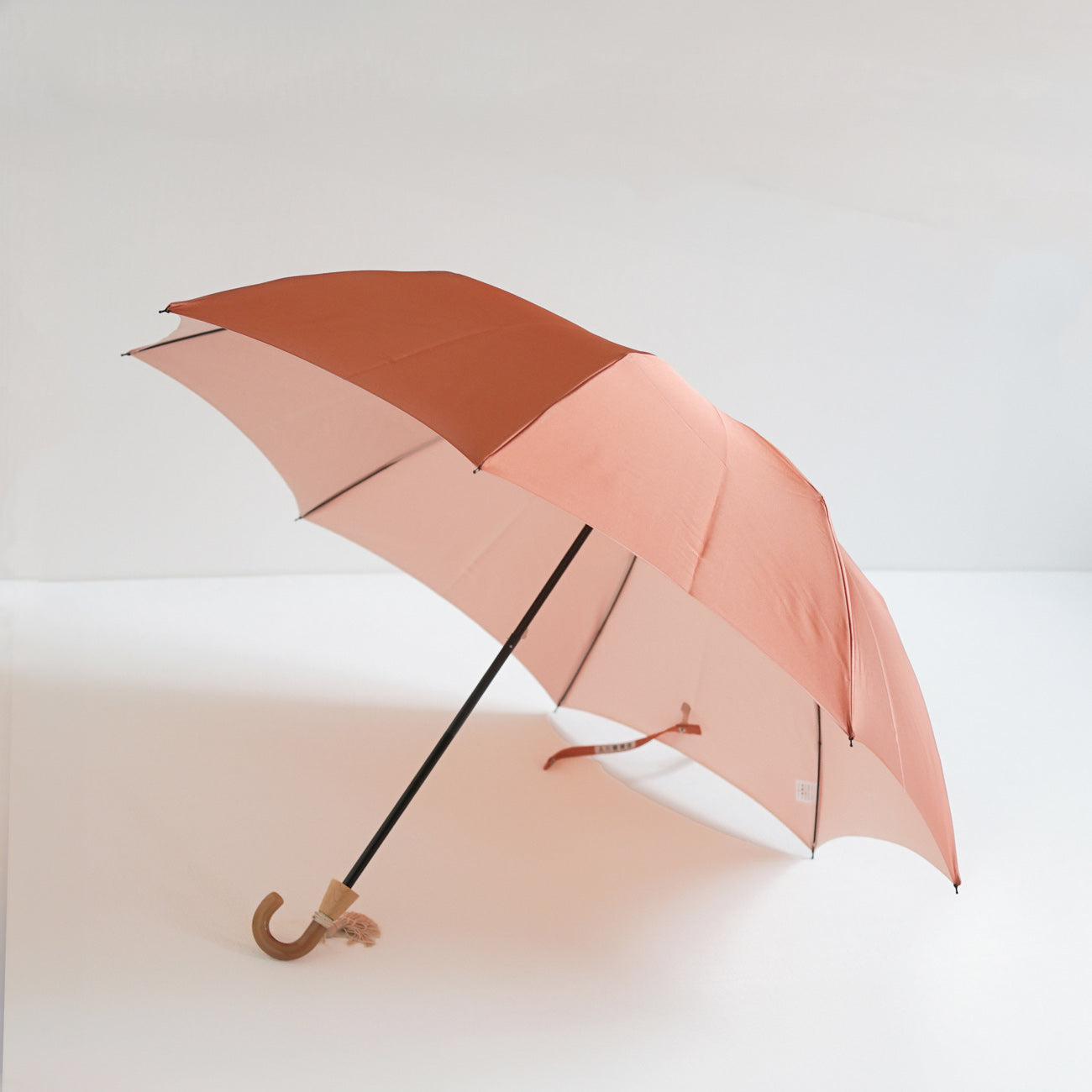 折りたたみ傘 レディース 雨傘 UV 甲州織 2way 小宮商店 TwoPly コーラルピンク