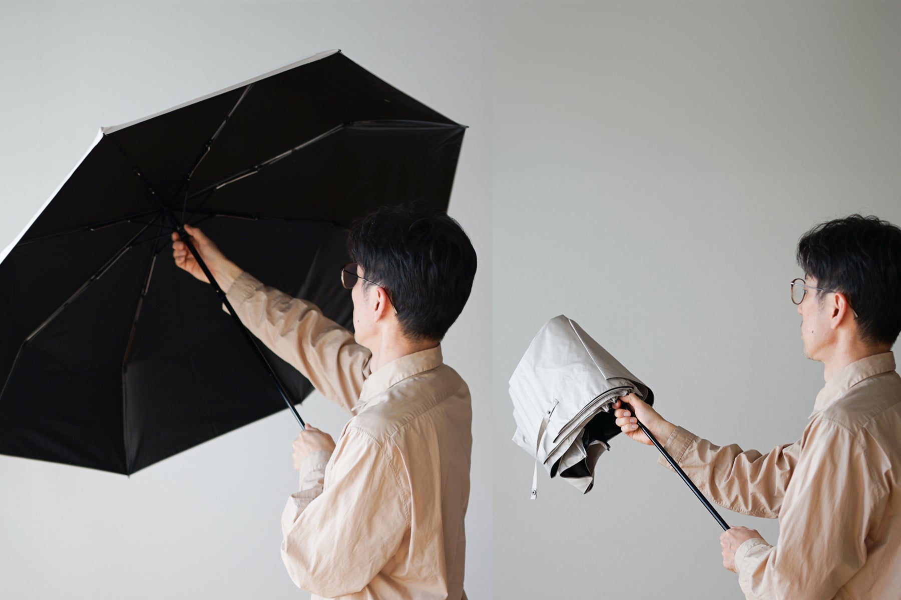 メンズ日傘としてもおすすめの大きい軽量カーボン晴雨兼用折りたたみ傘