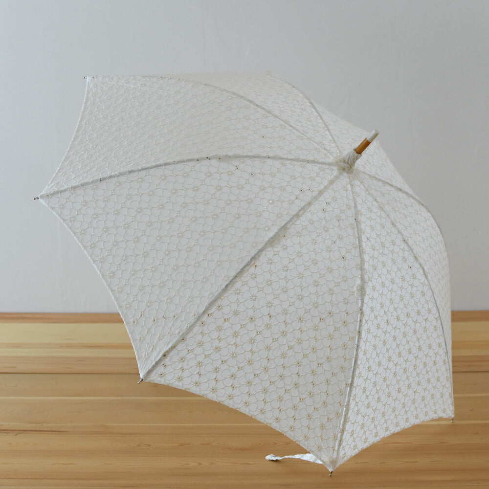 【ベストプライス】フラワーレース 長傘 50cm 8本骨
