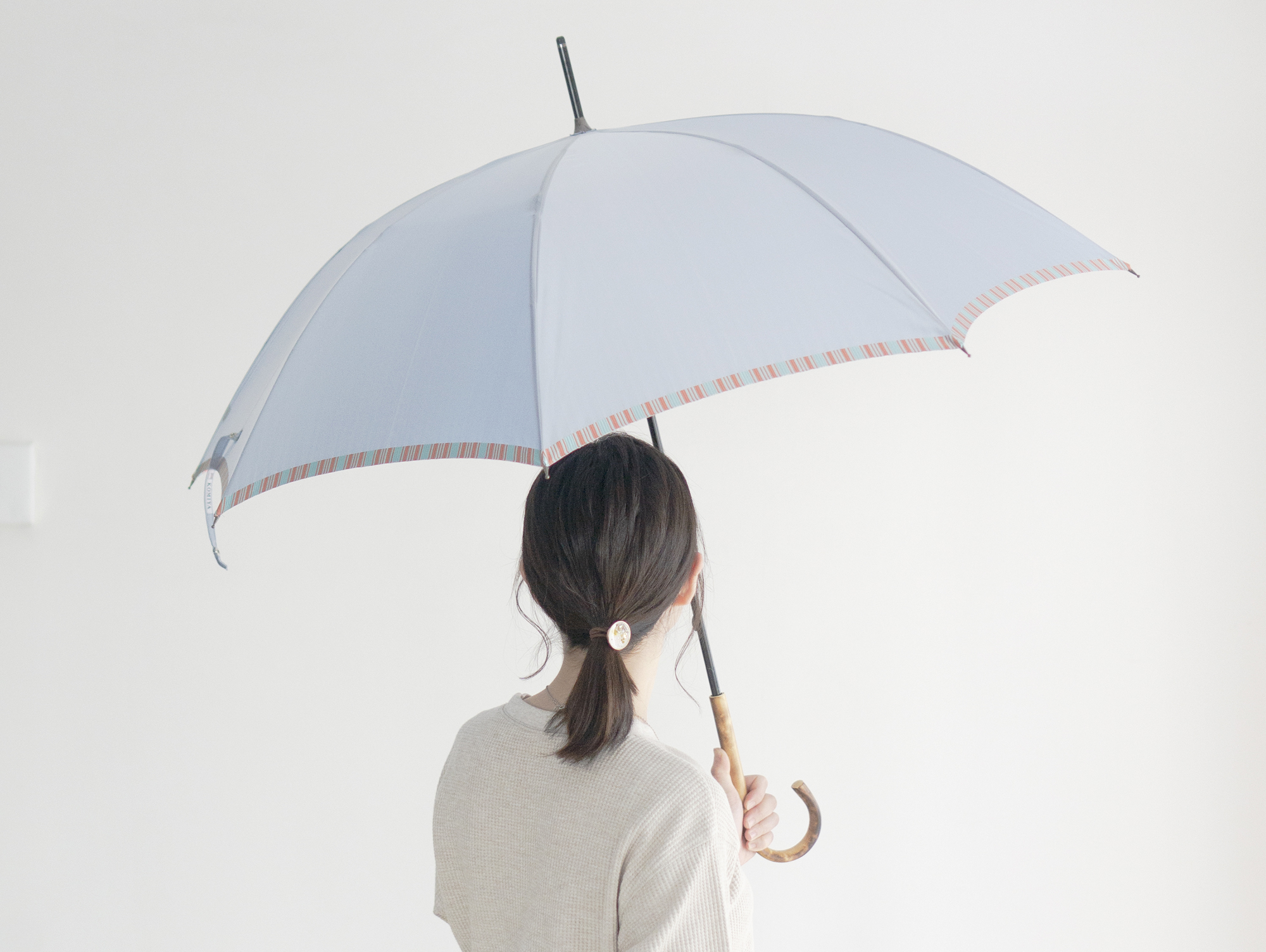 あおい甲州織軽量のレディース雨傘・雨晴兼用傘「日本製のおしゃれな高級傘ブランド・小宮商店」