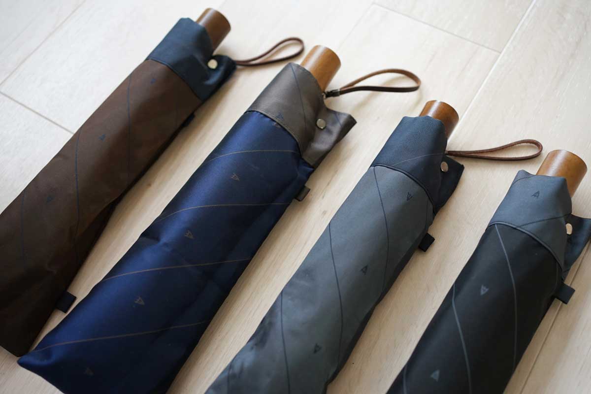 日本製 メンズ 折りたたみ傘 甲州織 レジメンタル