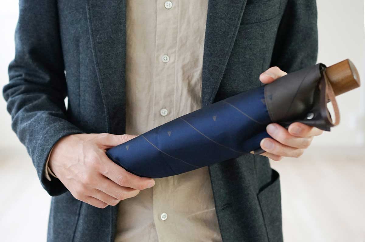 日本製 メンズ 折りたたみ傘 ジャカード織