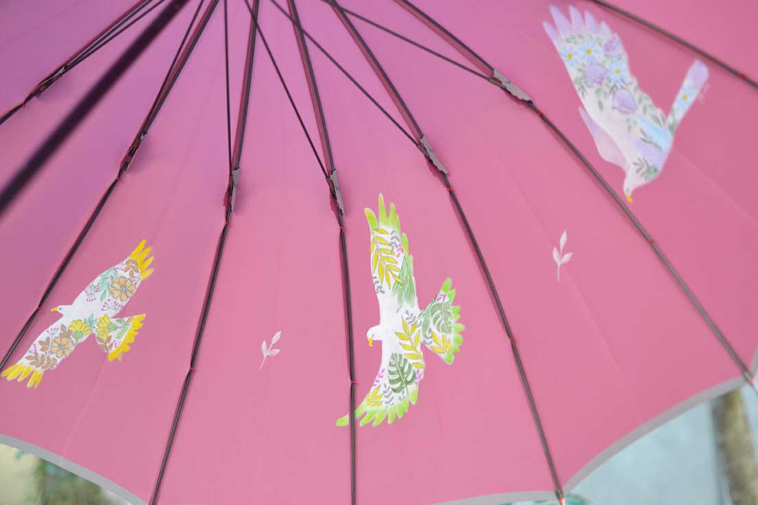 レディース雨傘・甲州織・鷹の柄の傘